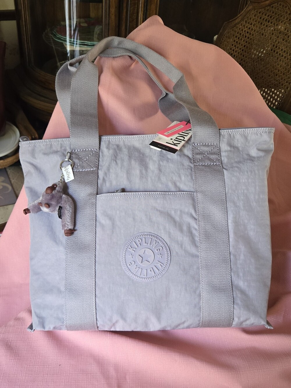 NWT Kipling Era M Tote in Dove Grey